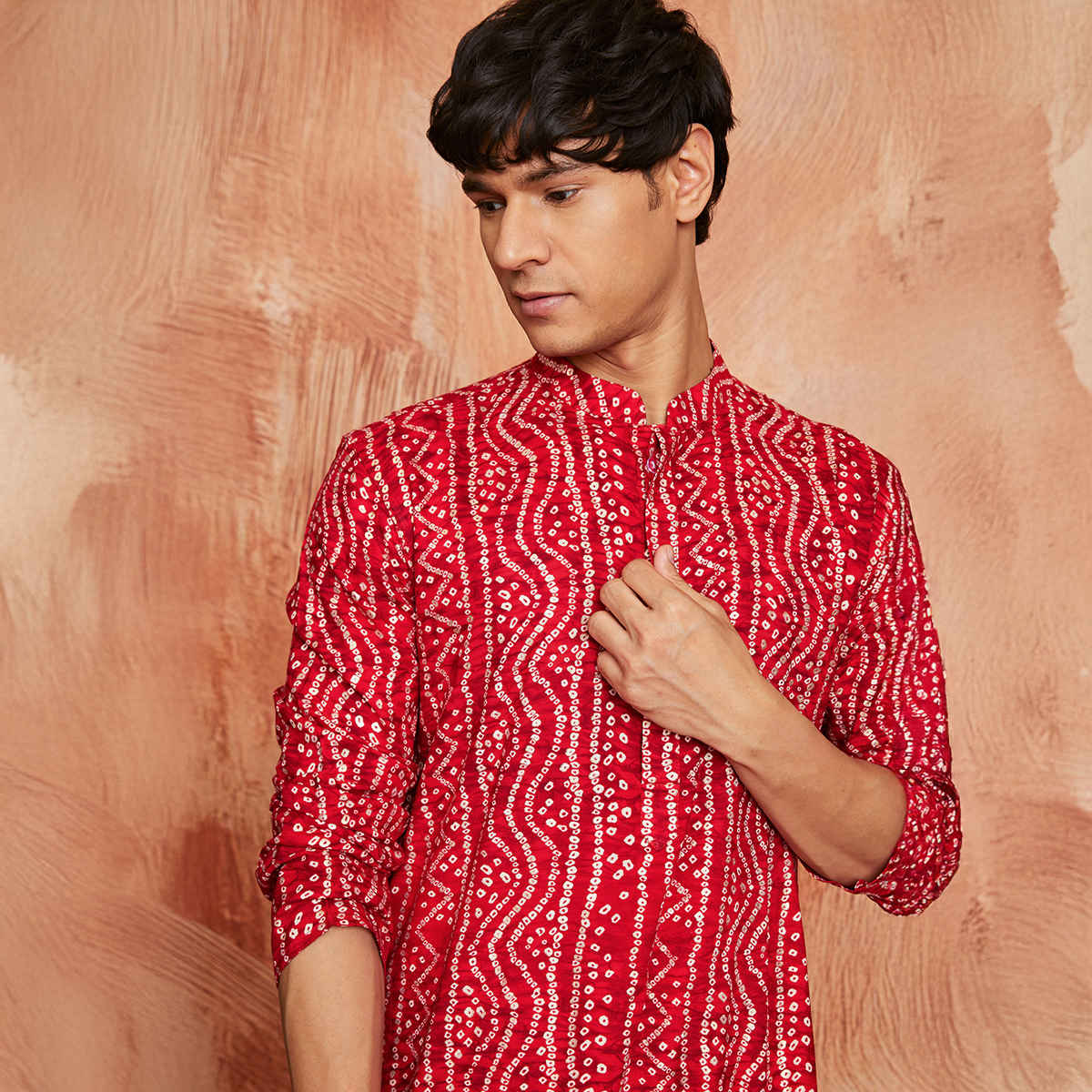 Vastramay Men's Rayon Kurta | Red - S