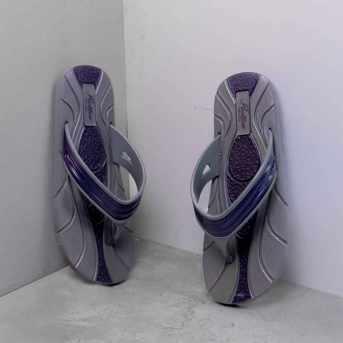 Action Men's Ong-19 Slippers | Evening Walk | Bathroom | Room Slippers | Dark Grey and Navy Blue - UK 9