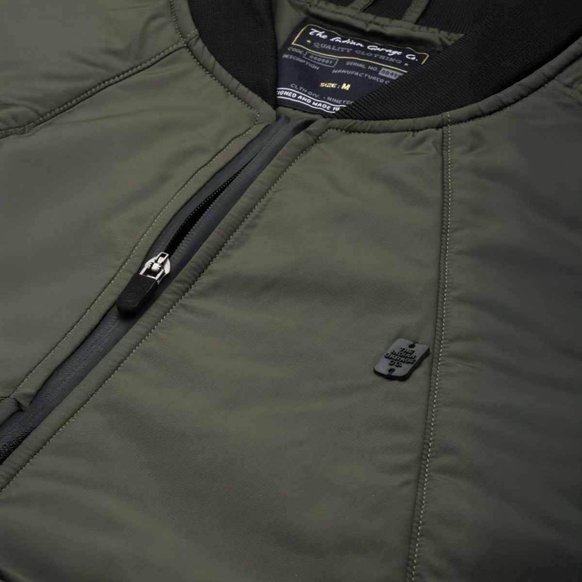 The Indian Garage Co Men's Slim Solid Jacket | Olive - 2XL