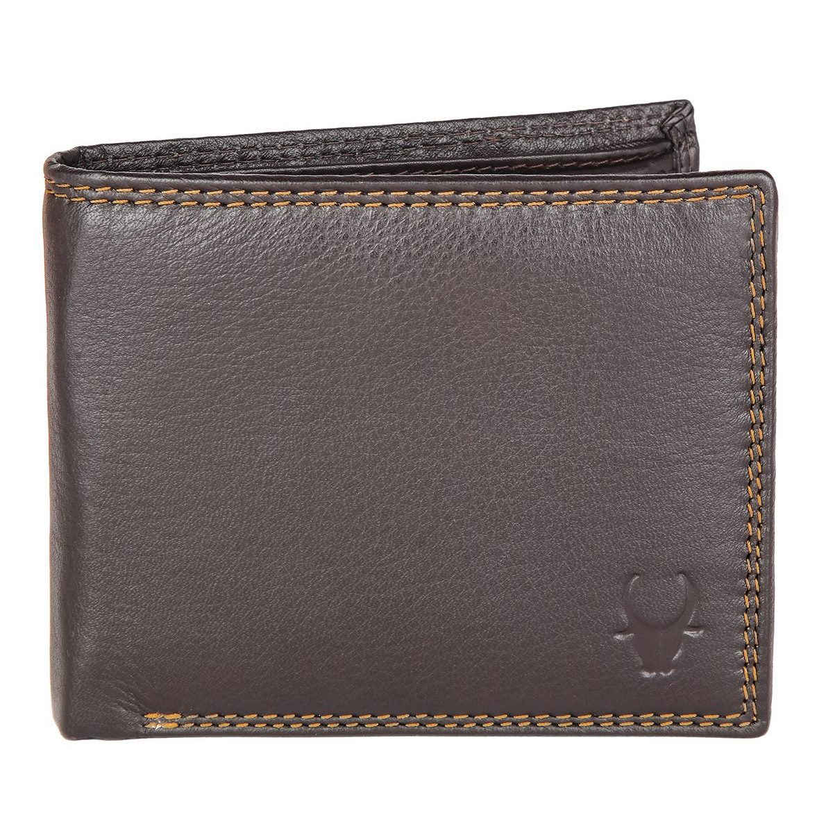 Wildhorn Men's Solid Genuine Leather Bi-Fold Wallet | Brown - Free Size