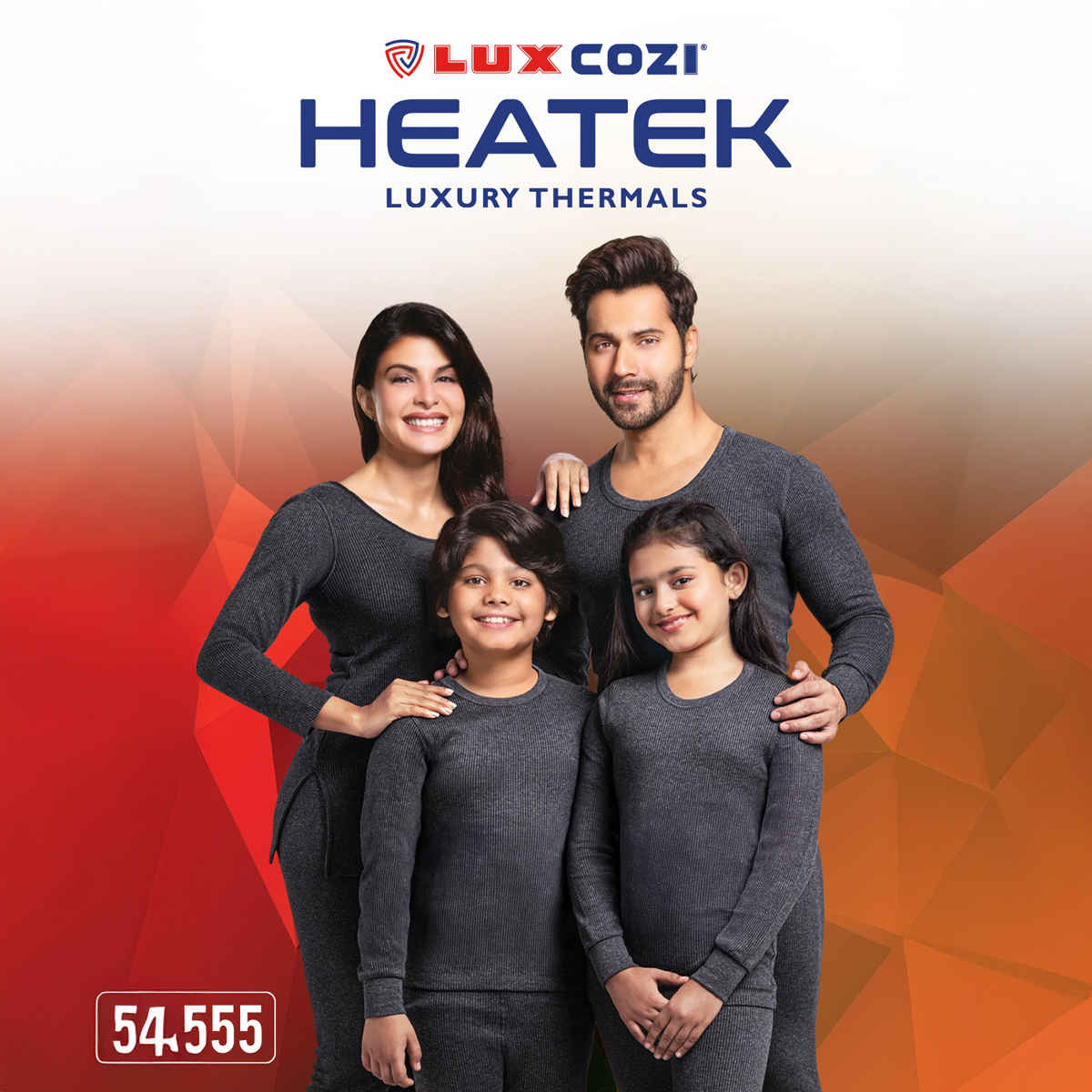 Lux Cozi Men's Heatek Thermal Comfort, Stretchable & Super Warm V-Neck Top | Black Melange-85