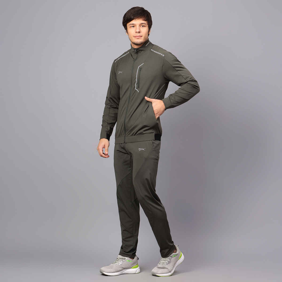 Shiv Naresh Unisex Tracksuit | SNTSW110M | Olive - XL
