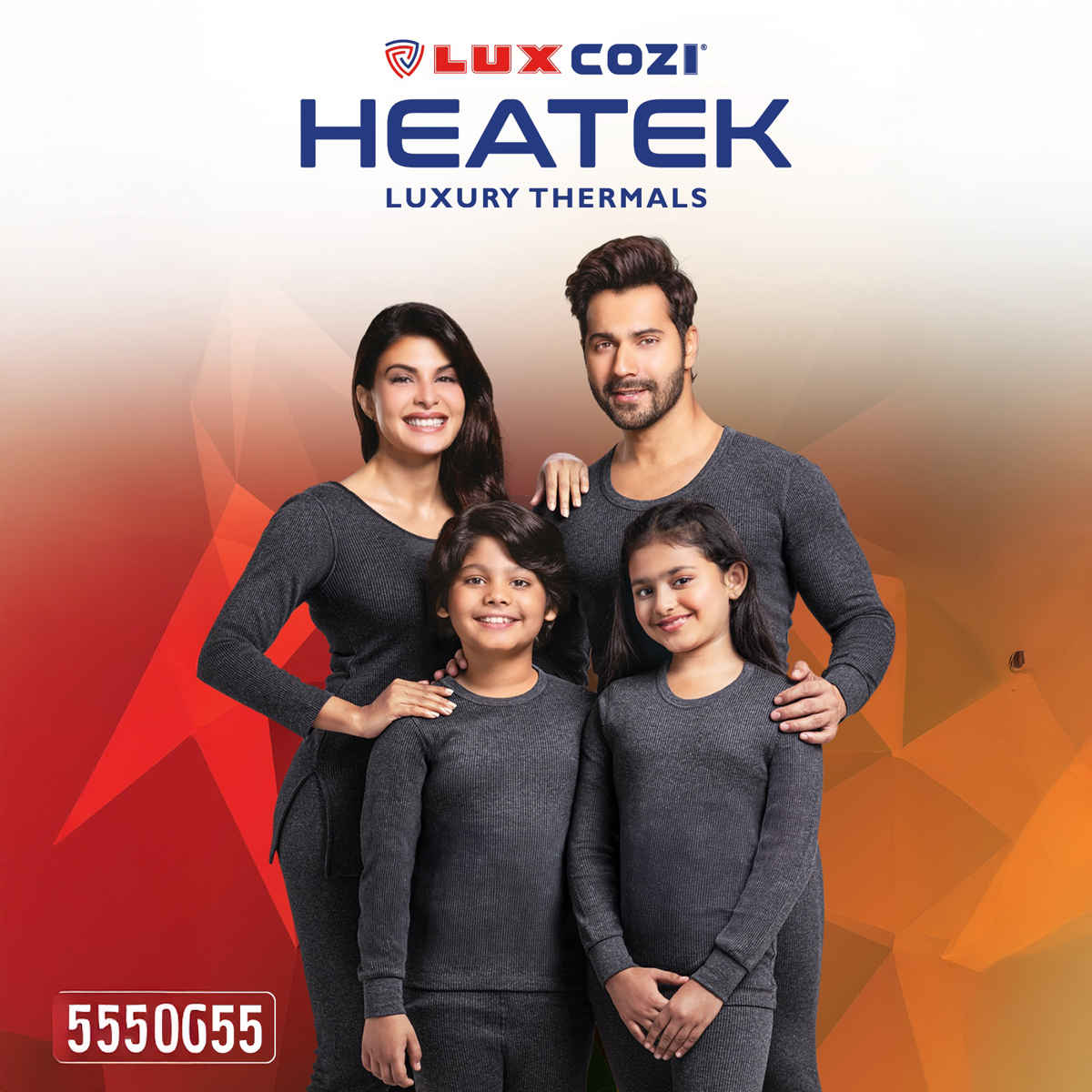 Lux Cozi Men's Heatek Thermal Comfort, Stretchable & Super Warm Set | Black Melange-90
