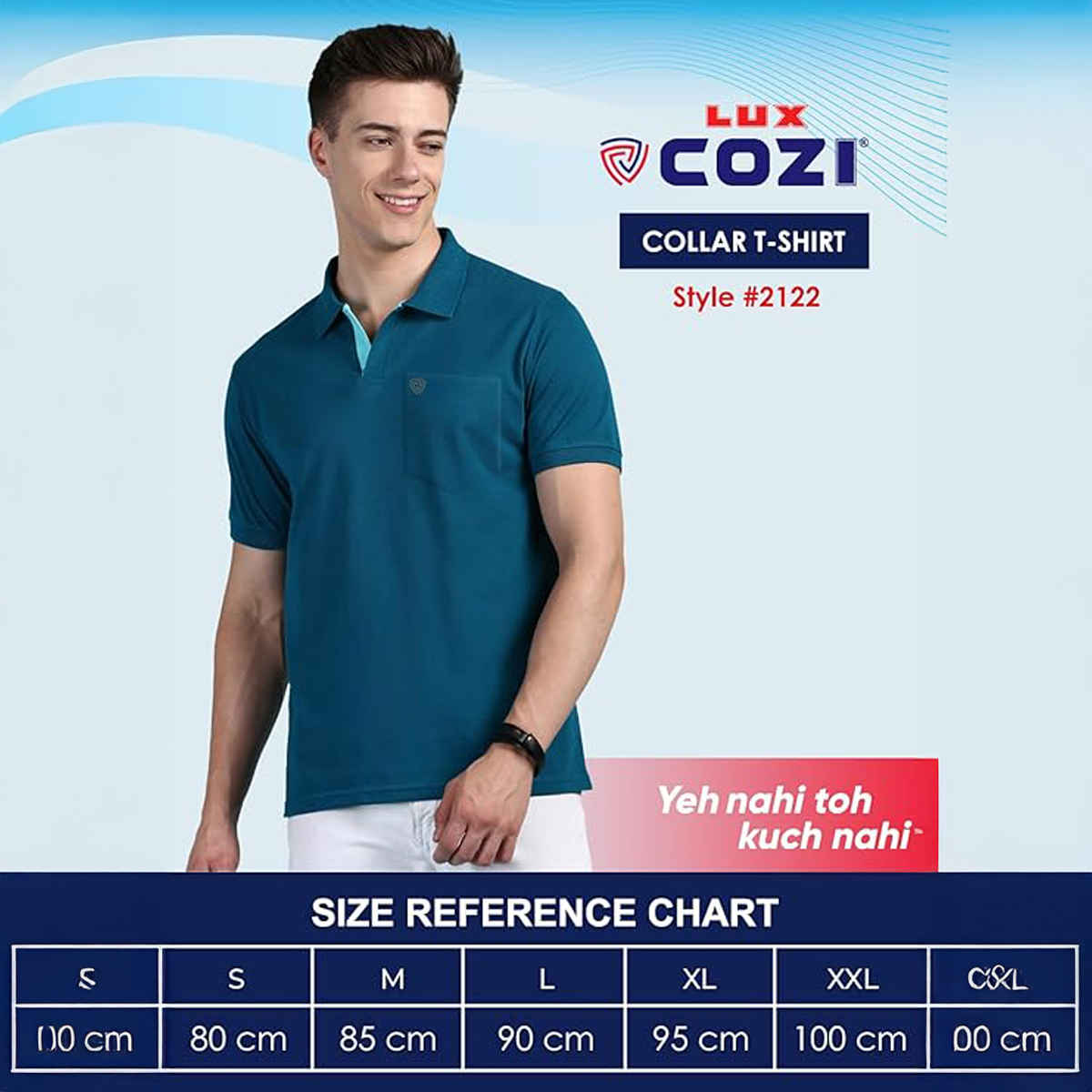 Lux Cozi Men's Solid Cotton Polo T-shirt with Pocket | Maroon - S