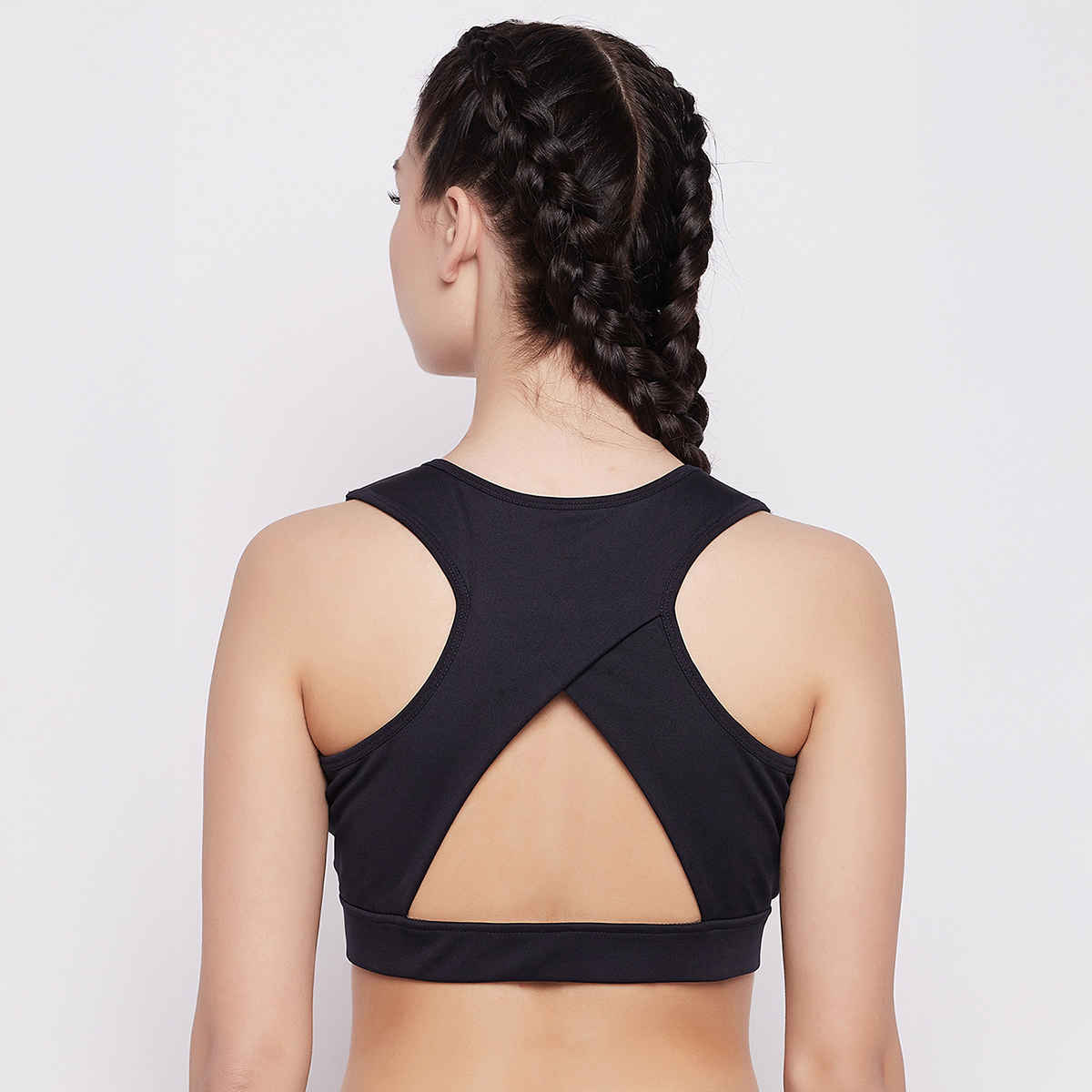 Clovia Medium Impact Padded Racerback Sports Bra | Blue | M