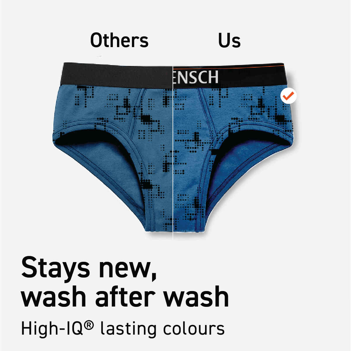 DaMENSCH Men's Brief | Printed Basic, Deo Cotton | Black Space Dot and Navy Pixels - S