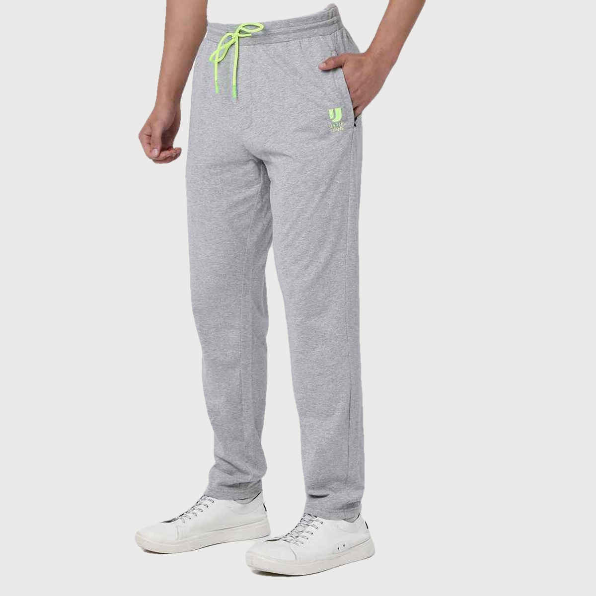 Underjeans by Spykar Men's Pure Cotton Pyjama | Grey Melange - M