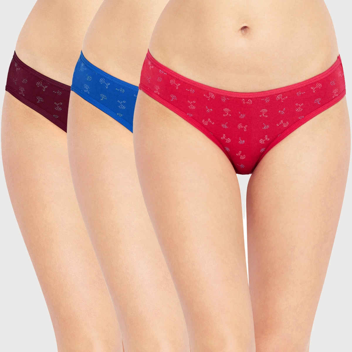 Bodycare Cotton Floral Bikini - Pack of 3 I Assorted-80