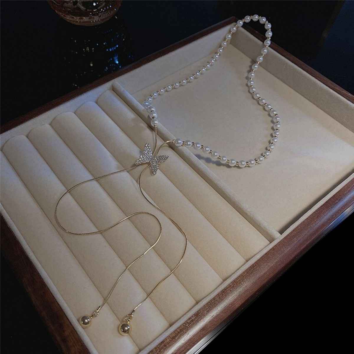 Fashion Frill Women's Butterfly Pendant Chain Gold Onesize