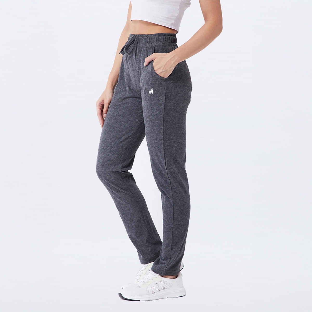 Modeve Women's Regular Fit Track Pants | Anthra - 2XL