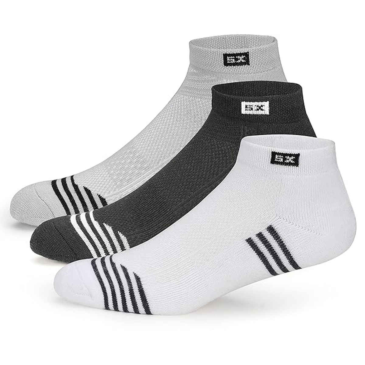 Supersox Men's Patterned Combed Cotton Ankle Length Socks | Multicolour - Free Size