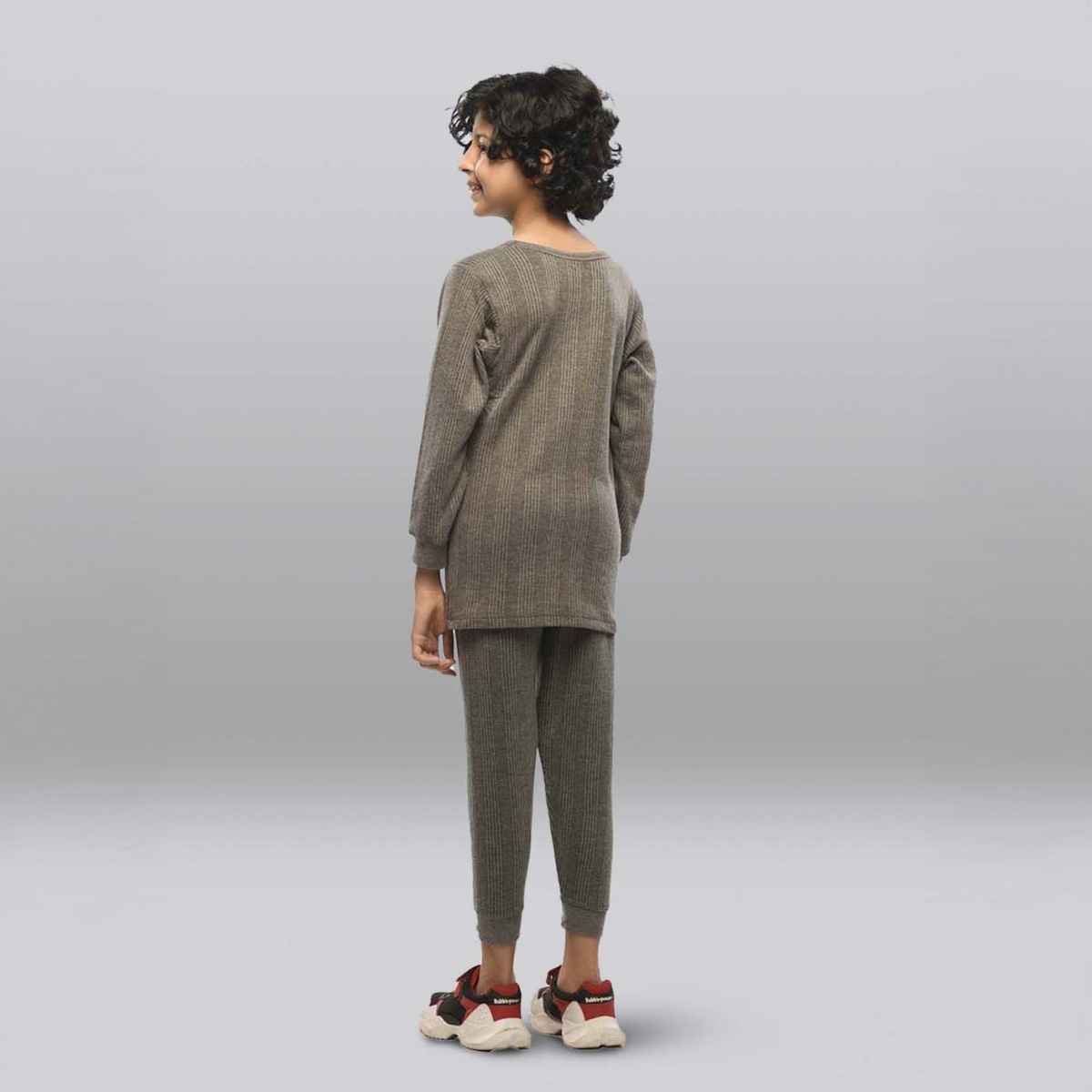 Lux Inferno Thermal Top and Bottom Set for Kids | Charcoal | 70