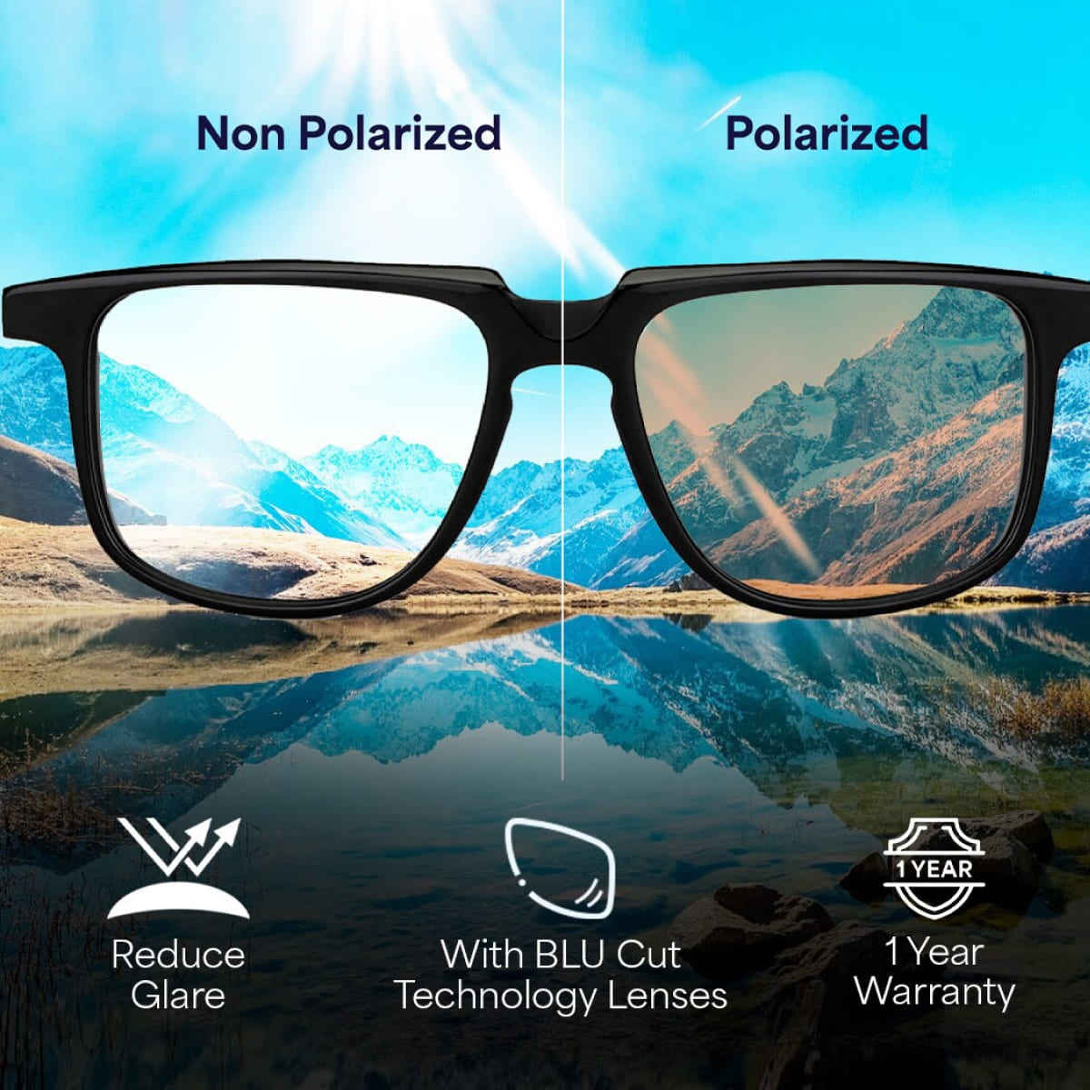 Vincent Chase By Lenskart Unisex Polycarbonate Wayfarer Sunglasses | Black - L