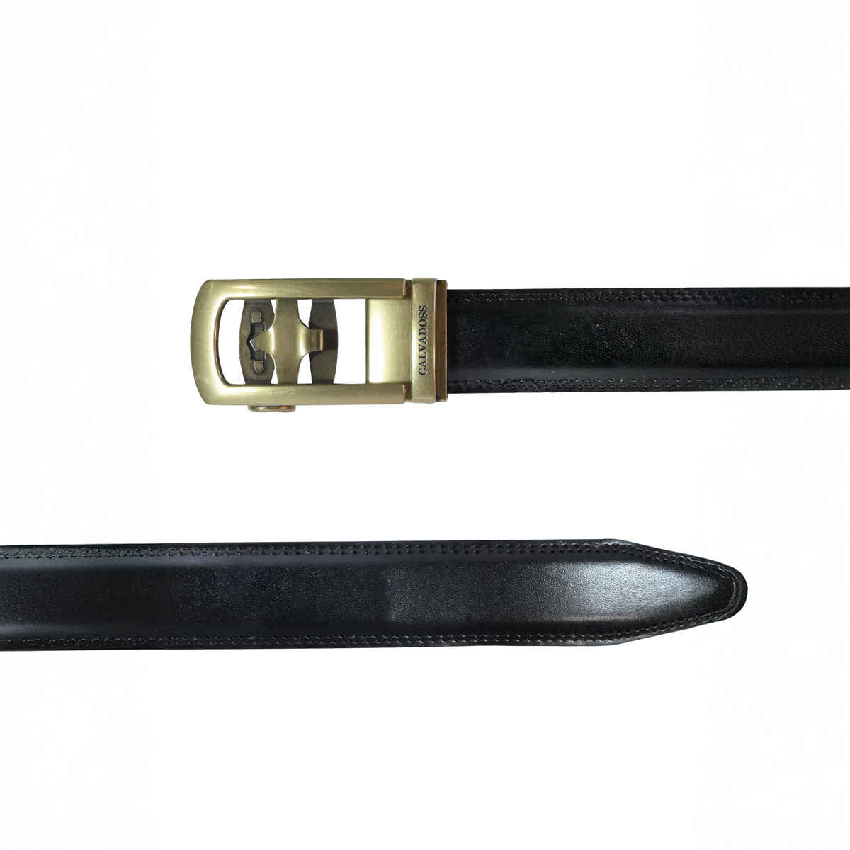 Calvadoss Men's Premium Comfort Fit Solid Gear PU Belt | Antique Gold