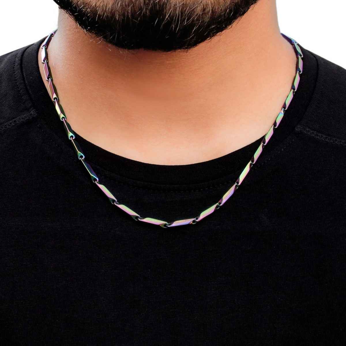 Fashion Frill Men's Rice Chain Multicolor 24 Inches