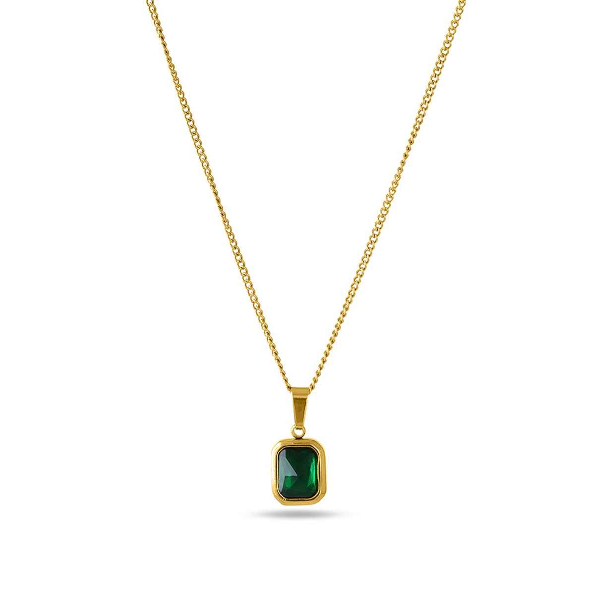 Palmonas Classic Emerald Necklace For Womens | Waterproof And Anti-Tarnish