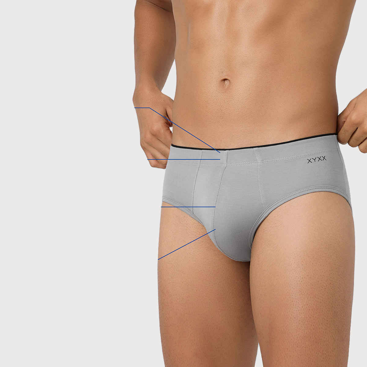 XYXX Men's Uno Modal Briefs pack of 2, Black & Heather Grey| XXL