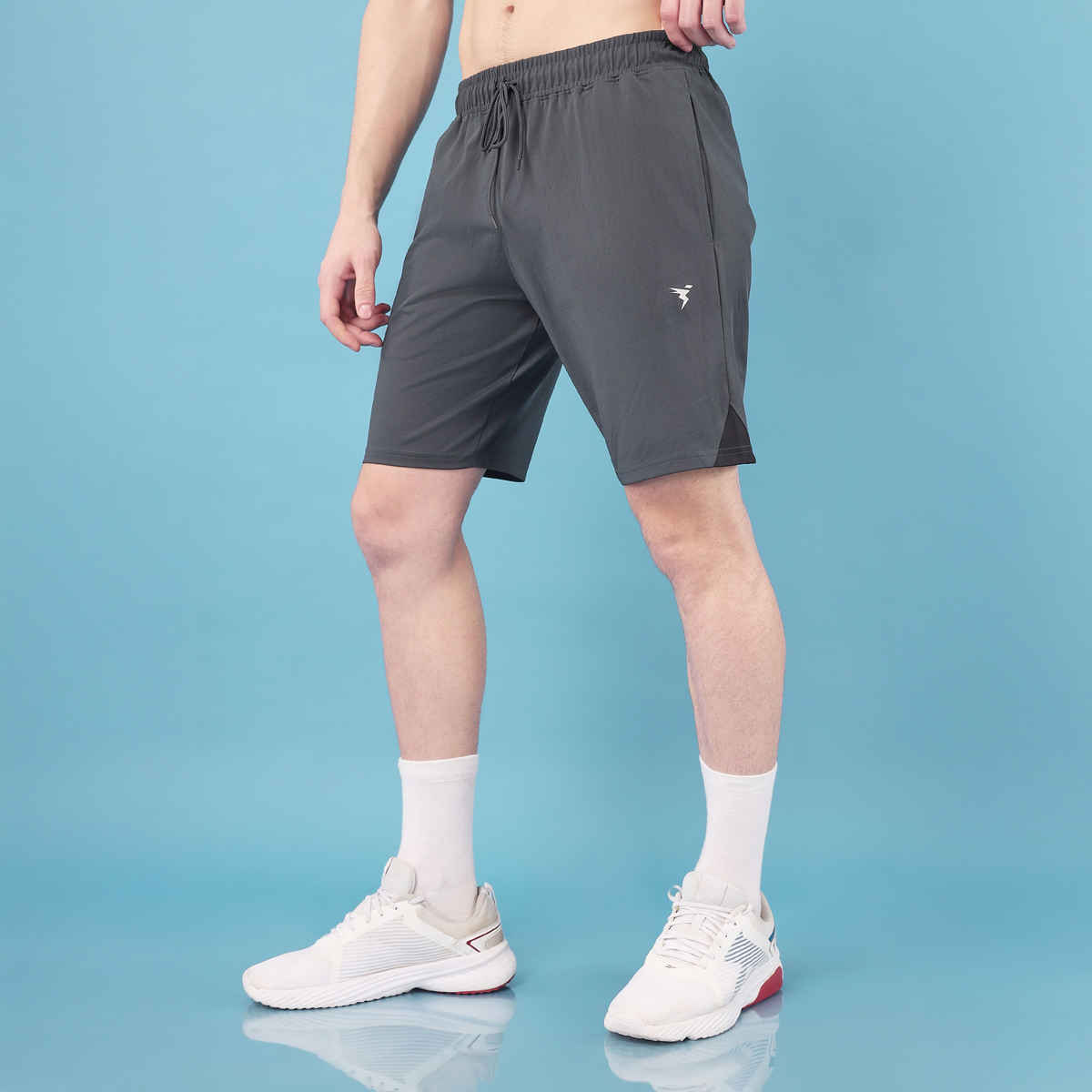 Technosport Men Poly Solid Slim Fit Sports Shorts with ELASTO LITE | Black | XL