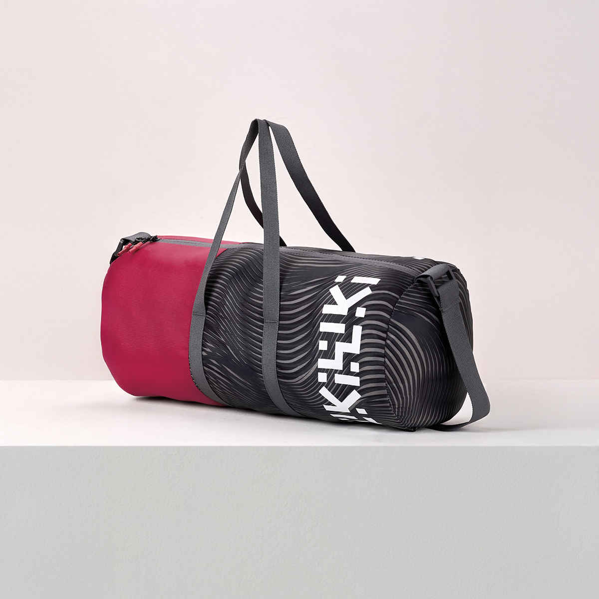 Wildcraft Unisex Color Block Polyester Duffel Bag | Black and Red - 23 cm