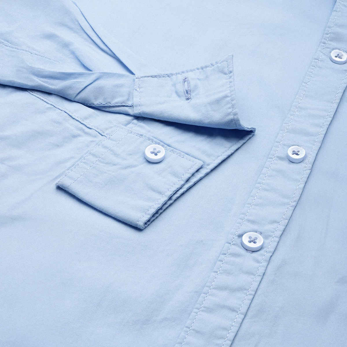 The Indian Garage Co Men's Slim Fit Solid Casual Shirt | Blue - L