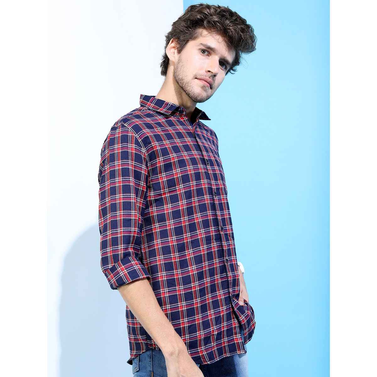 Ketch Men Slim Fit Tartan Checked Casual Shirt | Multicolor | S
