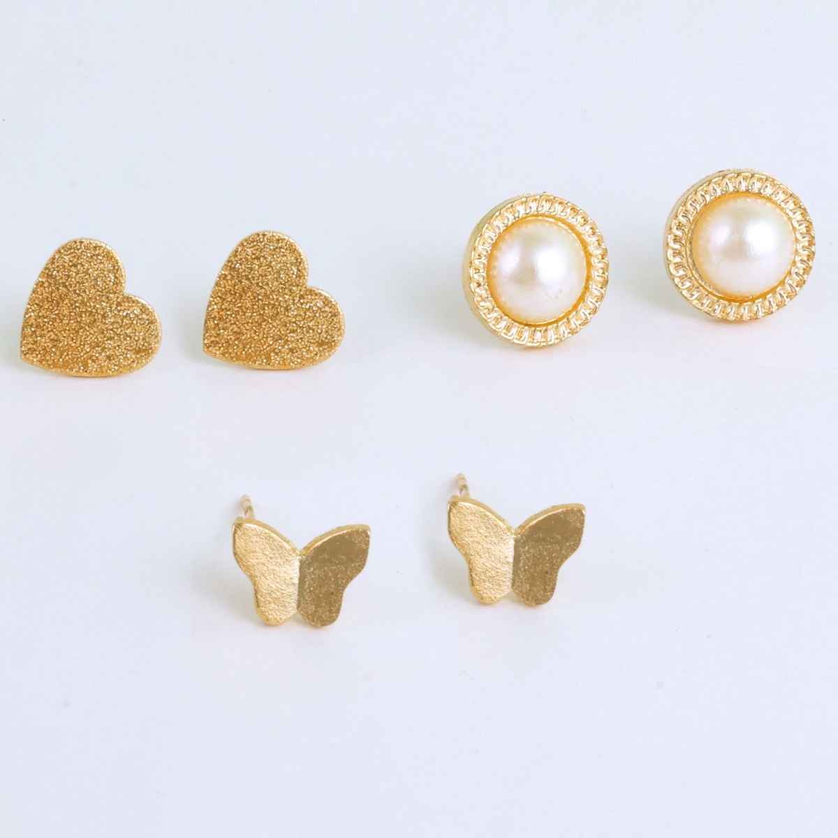 Fashion Frill Women's Stackable Earings Gold Regular