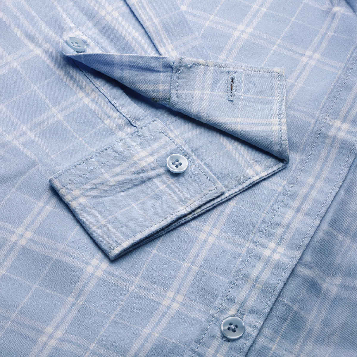 The Indian Garage Co Men's Slim Fit Checkered Casual Shirt | Blue - S