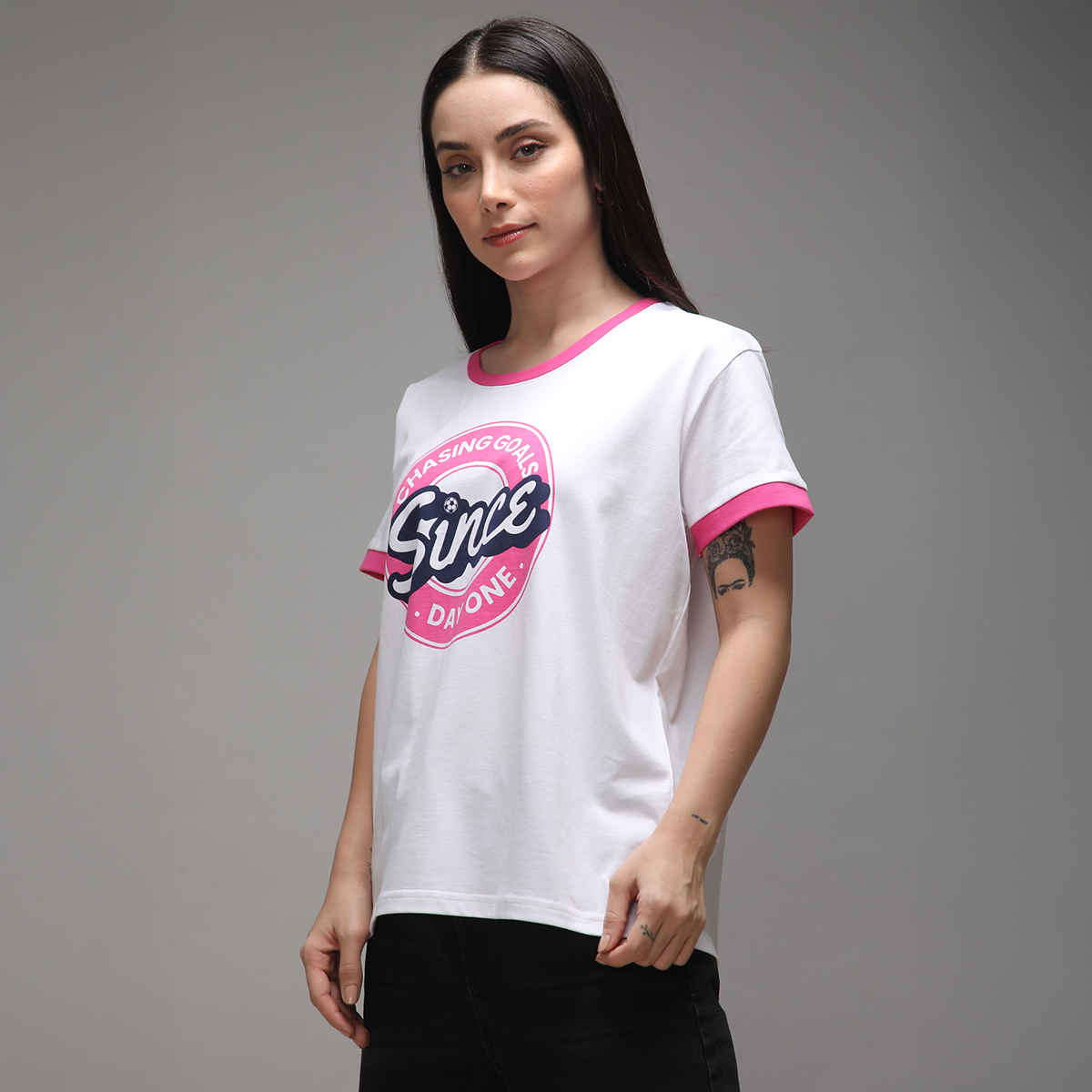 Dillinger Women's Short Sleeve Boxy Regular Printed T-shirt | White - S