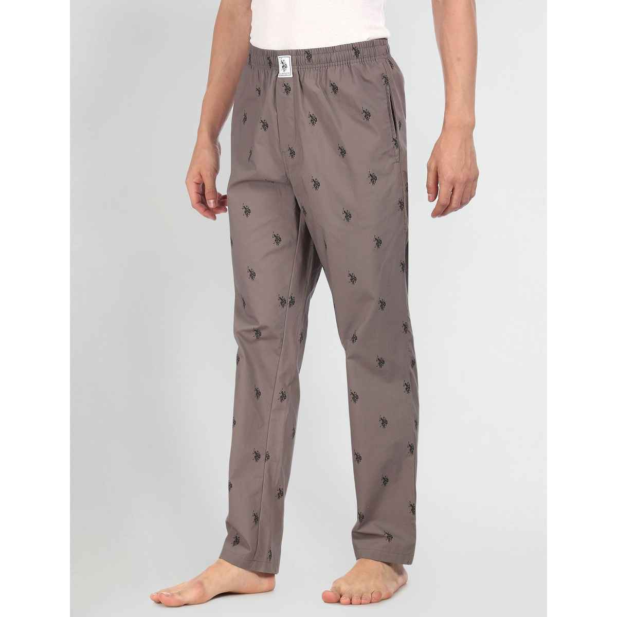 U.S. Polo Assn. Signature Logo Print Cotton Lounge Pants - Pack Of 1 | Grey | S