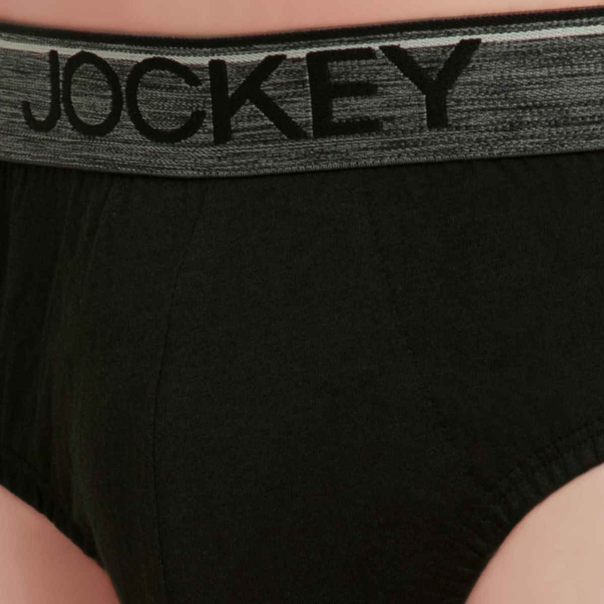 Jockey 8037 Men's Super Combed Cotton Underwear Solid Brief|Ultrasoft Waistband | Black-L
