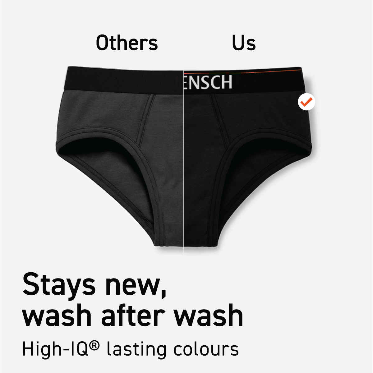 DaMENSCH Men's Premium Cotton Briefs | Black and Charcoal - M