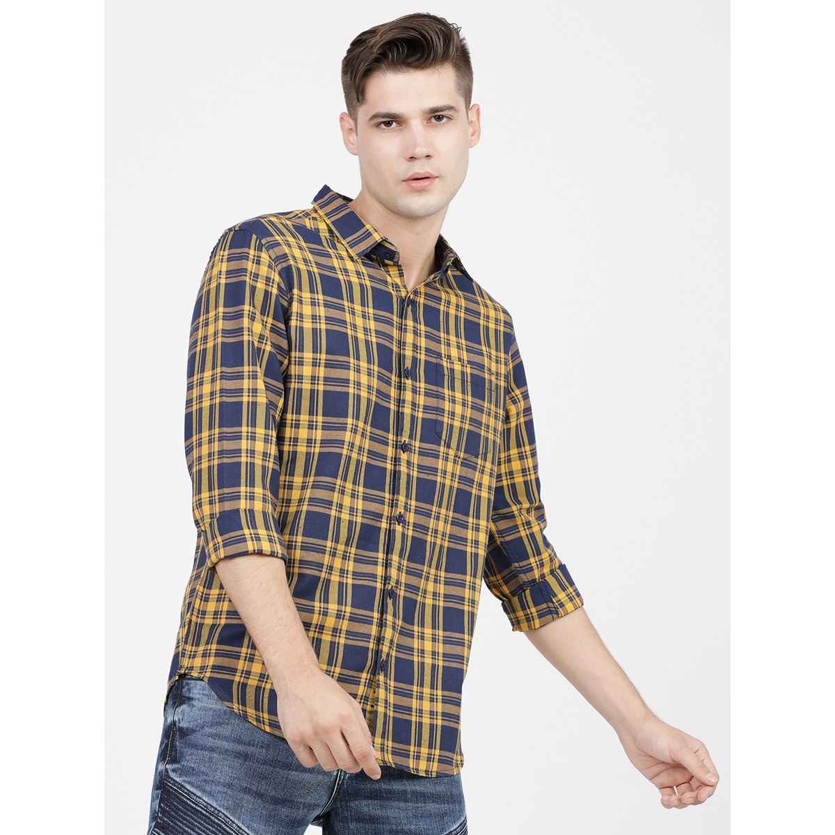Ketch Men Slim Fit Tartan Checked Casual Shirt | Multicolor | XL
