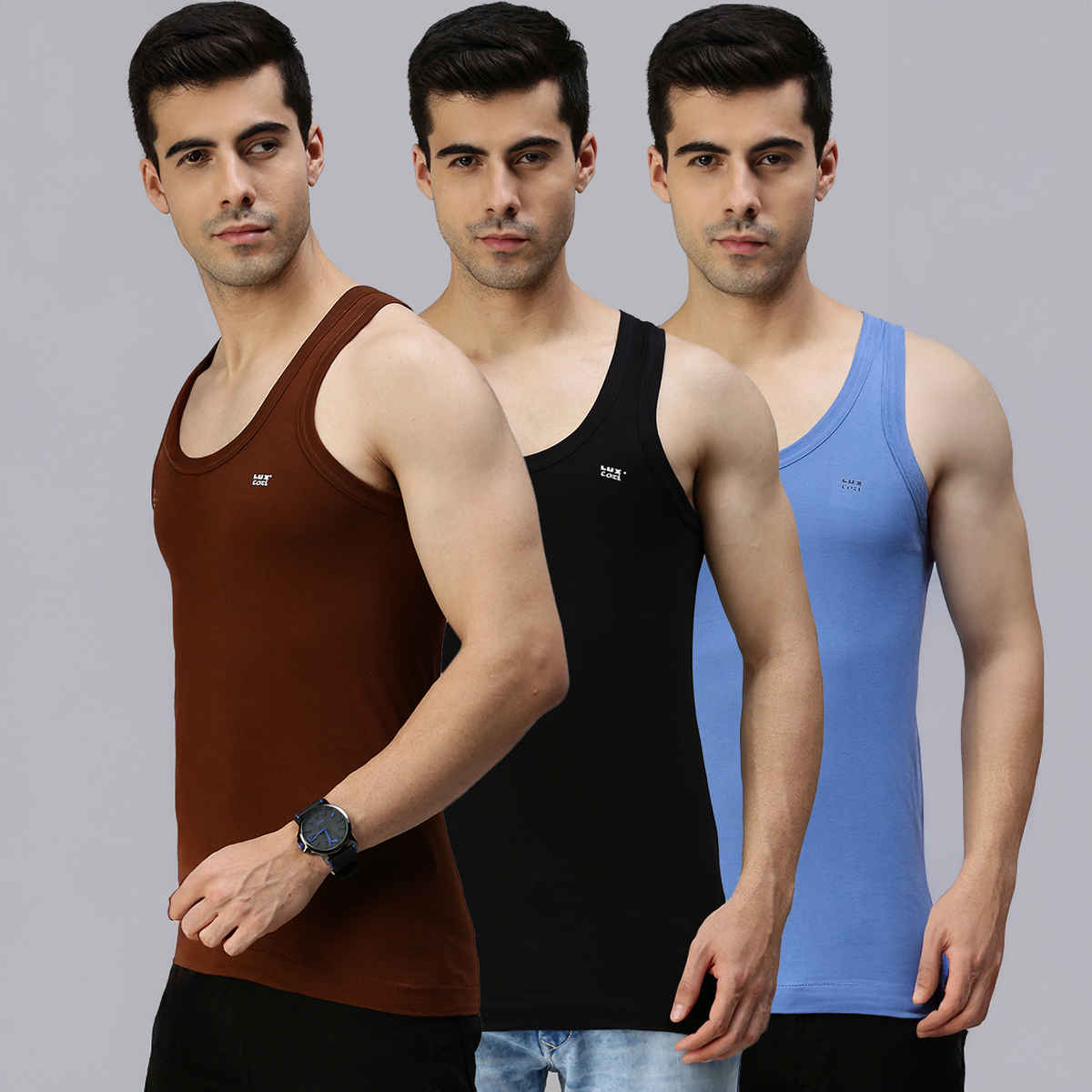 Lux Cozi Men's Colour Cotton Vest | Assorted | 80