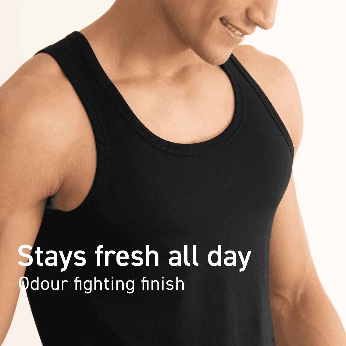 DaMENSCH Men's Neo - Cotton Round Vest | Black - XL