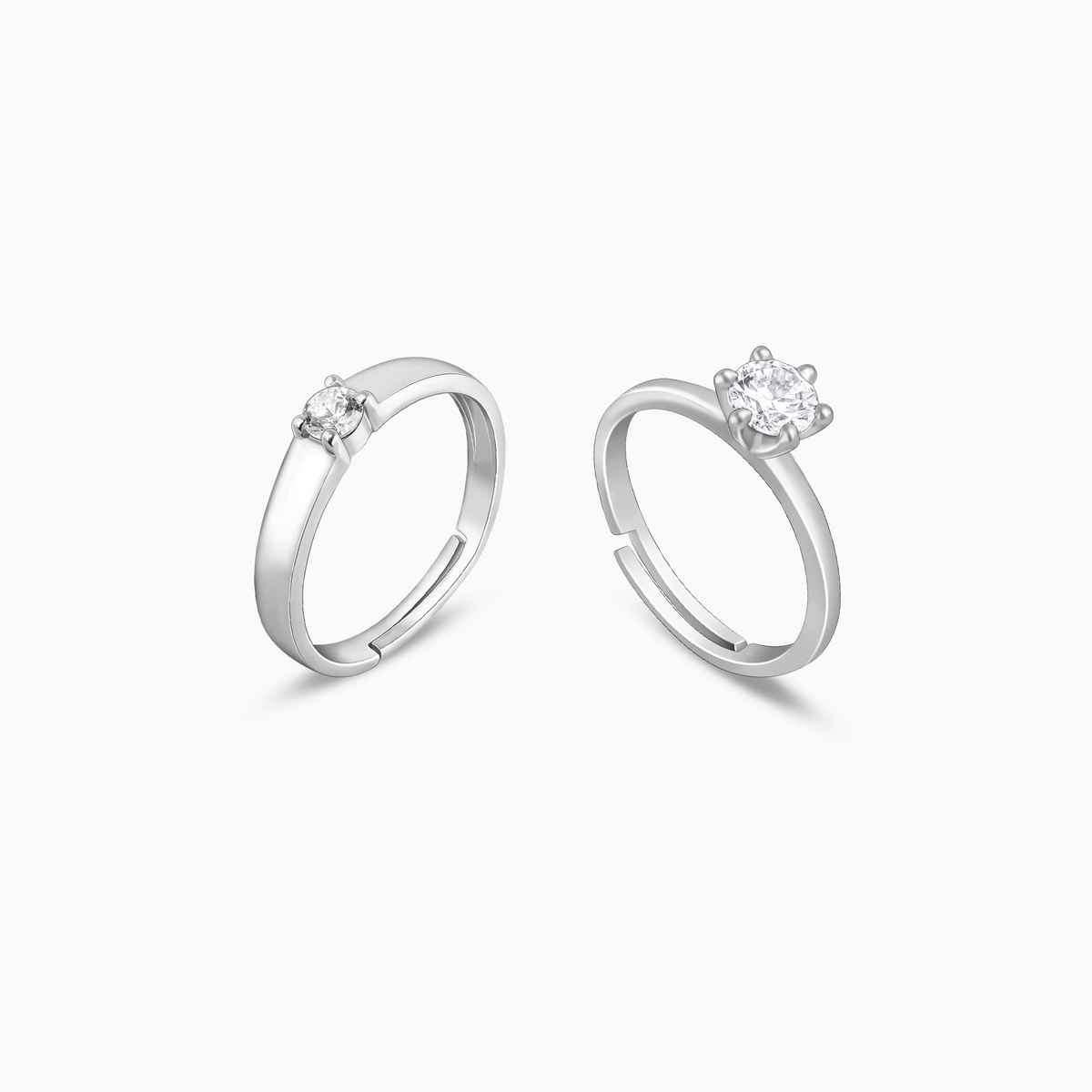 Giva Anushka Sharma Silver Minimal Couple Rings