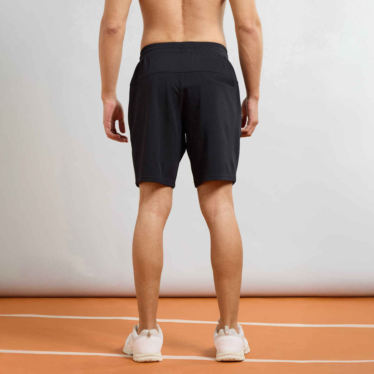 Technosport Men Poly Solid Slim Fit Sports Shorts with TS FLEXI | Black | L