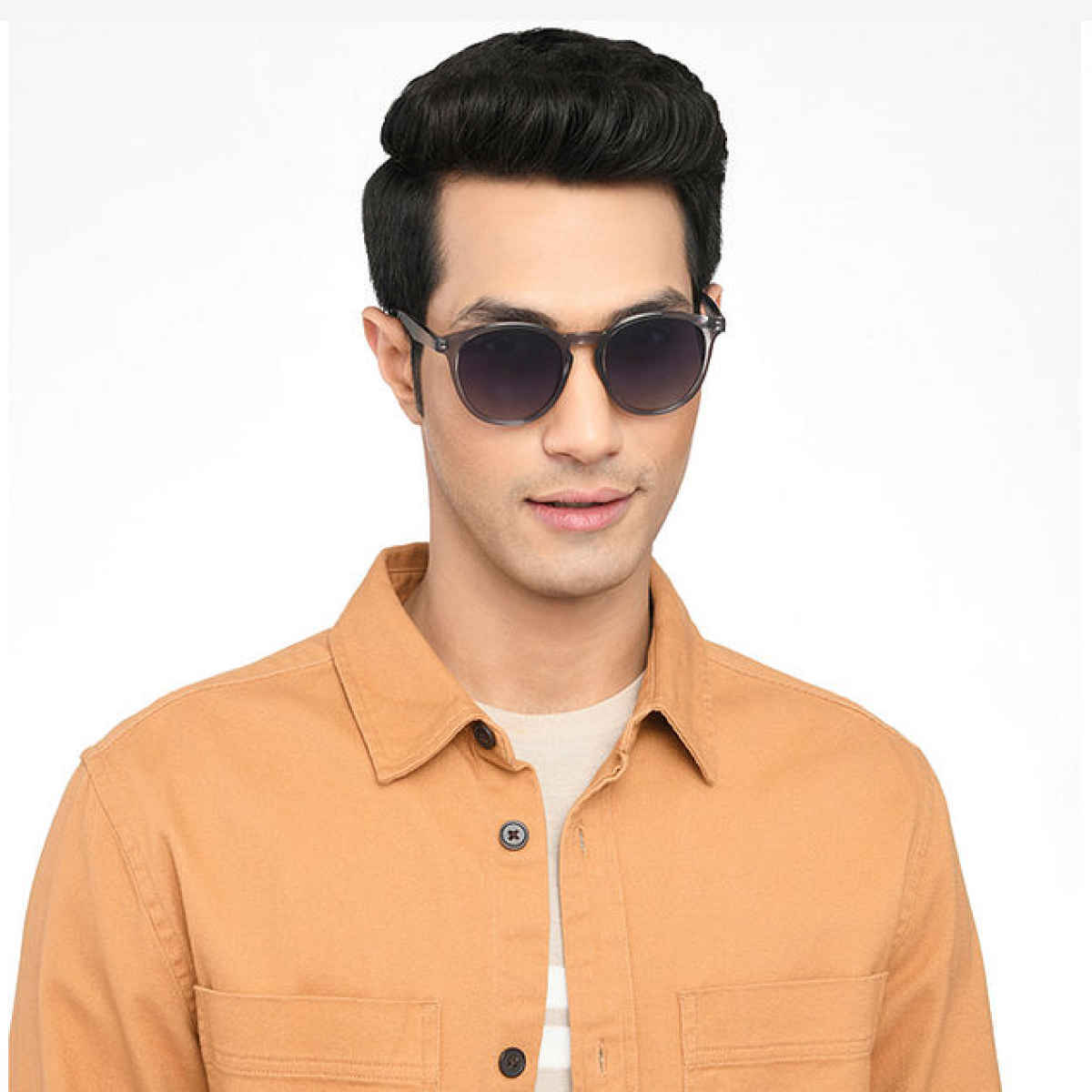 Vincent Chase By Lenskart Unisex Metal Round Sunglasses | Grey - M