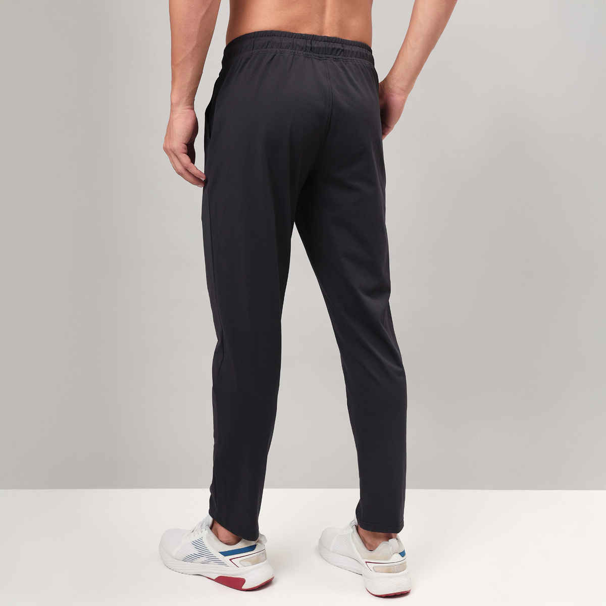 Technosport Men Poly Solid Relax Fit Sports Trackpants with DURACOOL+ | Black | XL