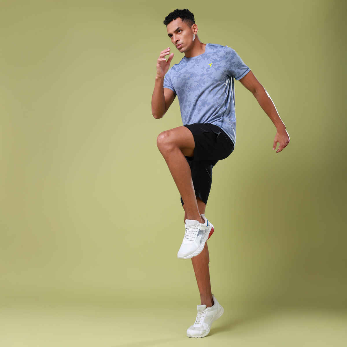 Technosport Men Poly Solid Slim Fit Sports Shorts with TS FLEXI | Black | M