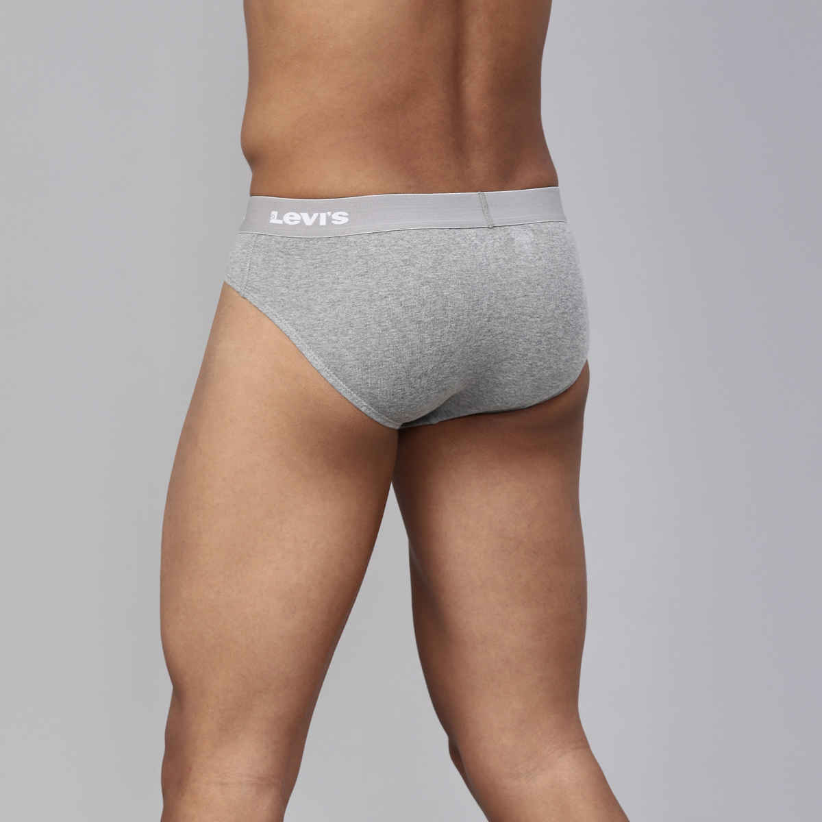 Levi's 009 Men's Neo Brief | Contoured Double Pouch | Pack of 2 | Lt. Grey Mel,Navy | XL