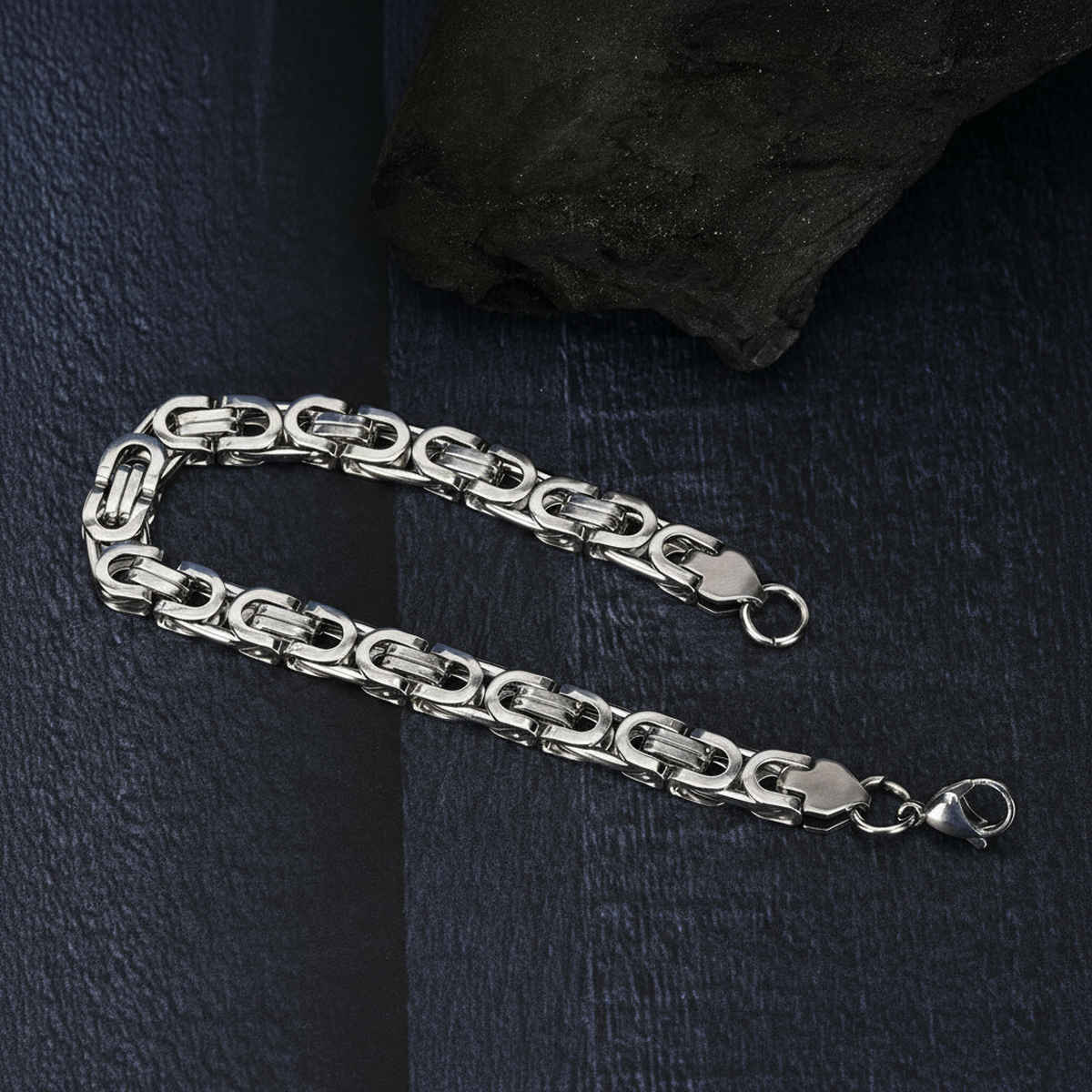 Fashion Frill Men's Intelink Bracelet Silver