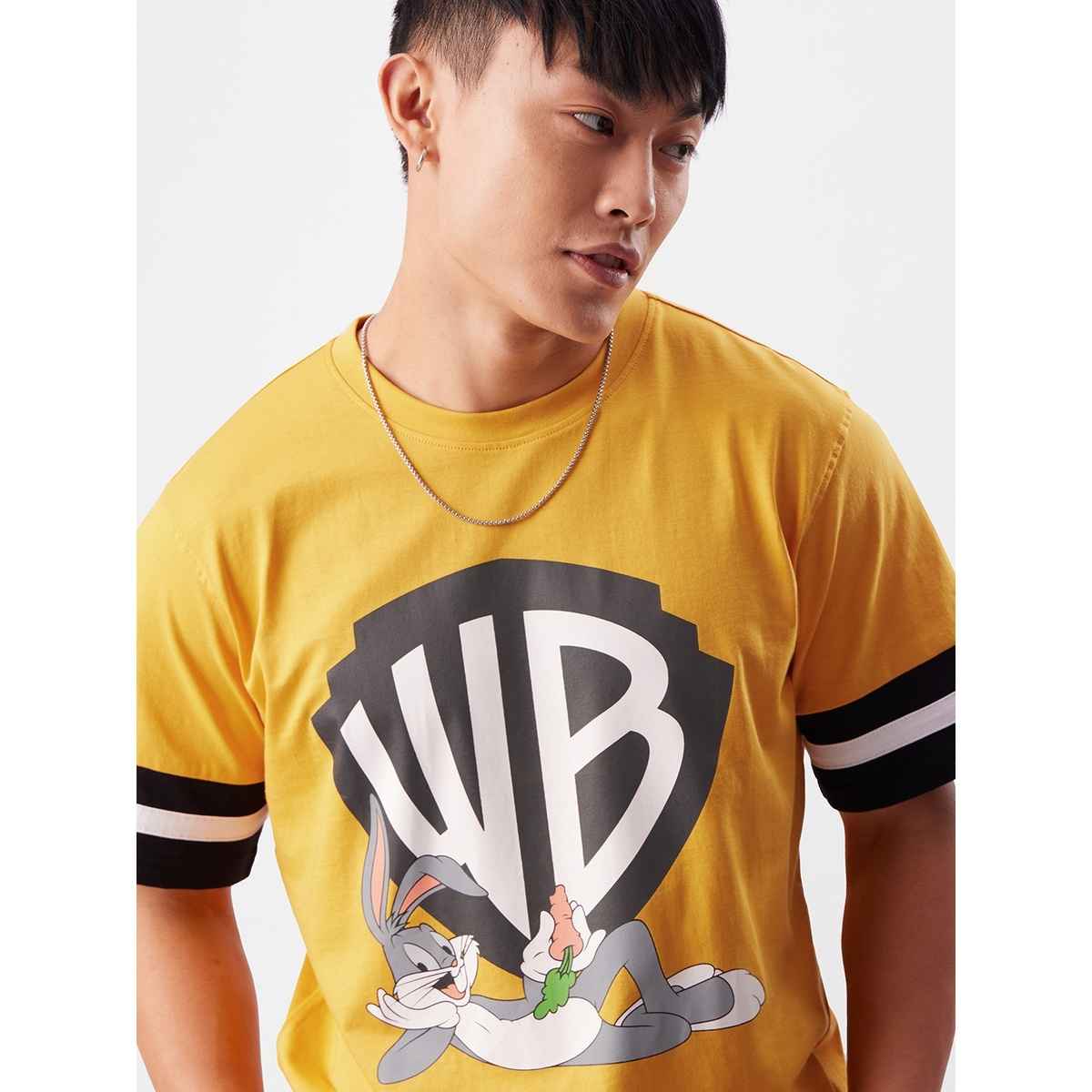 The Souled Store Men's Regular Men's Looney Tunes-WB T-shirts | Mustard | L