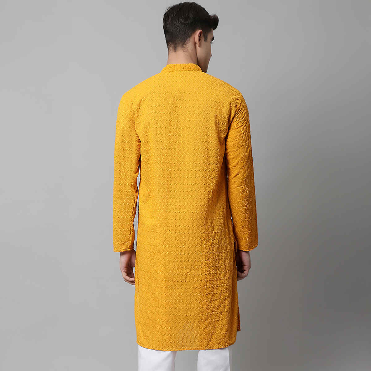 Jompers Men's Kurta | Ko 561 | Mustard - XL