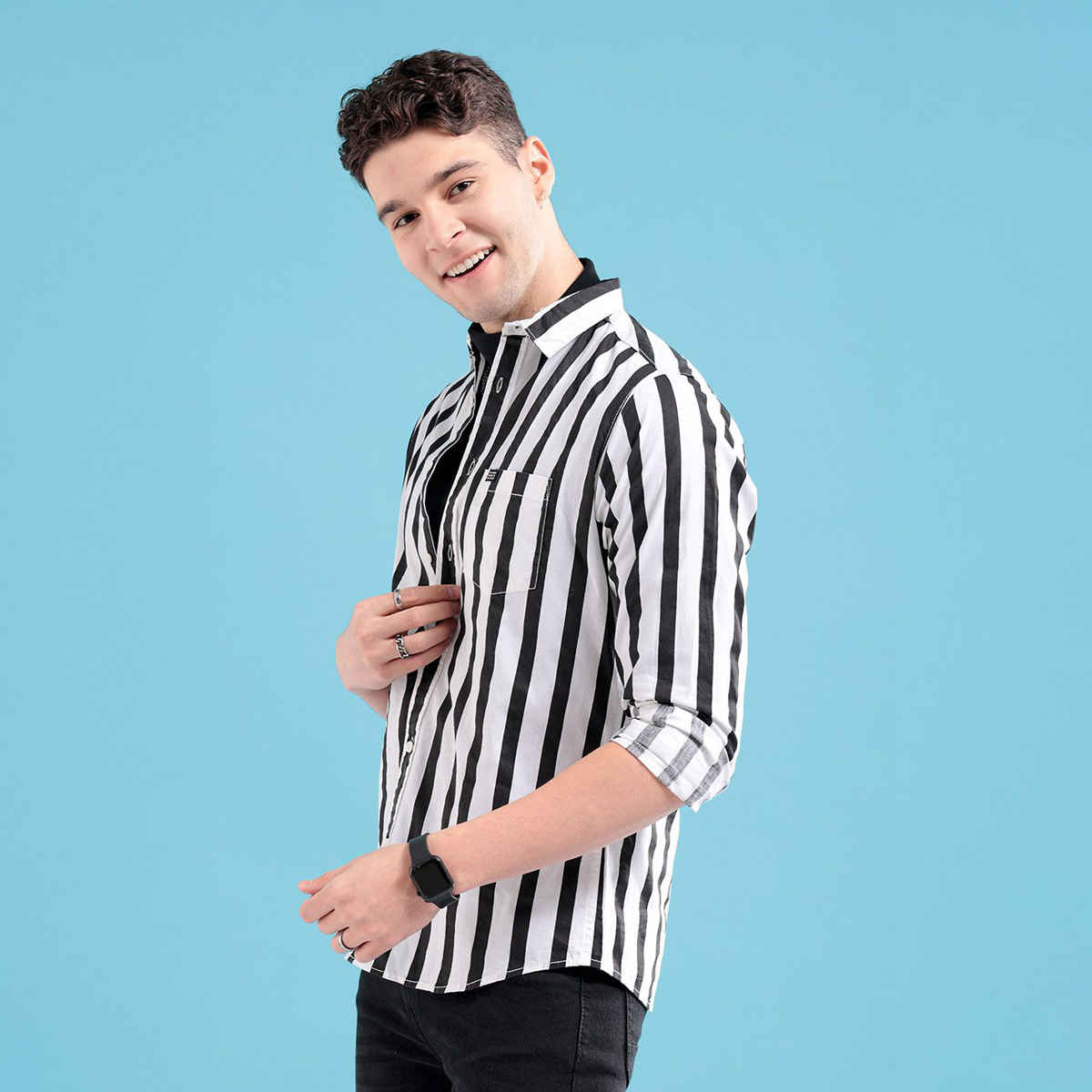 The Indian Garage Co Adult Men's Slim Fit Shirt | Navy - XL