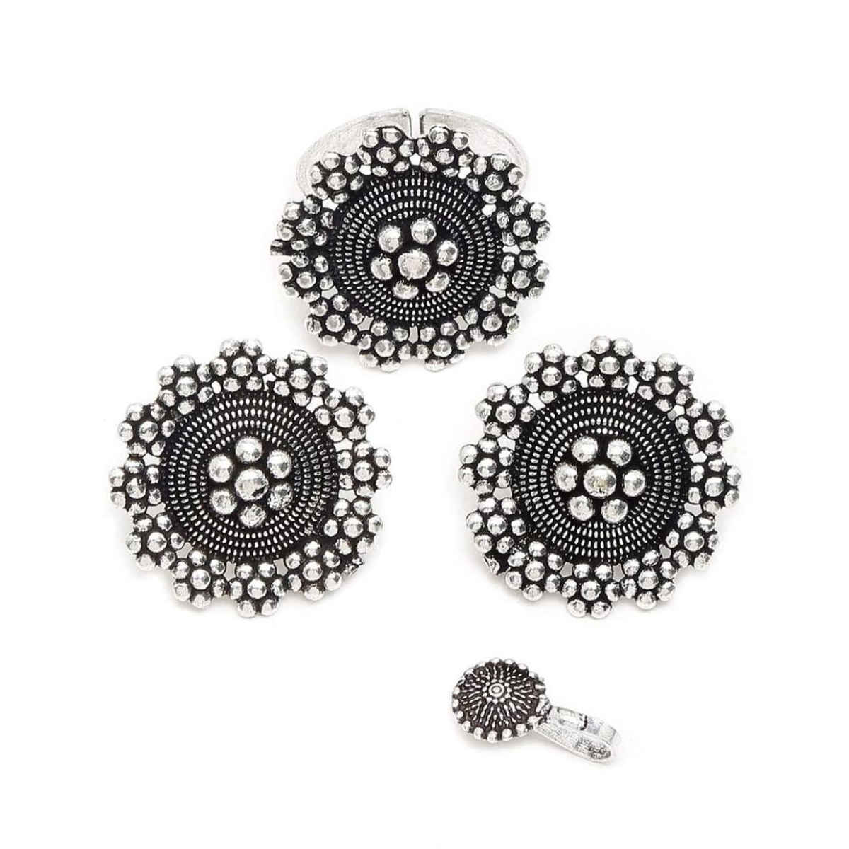 YouBella Silver-Plated Jewellery Set For Girls And Women - Silver