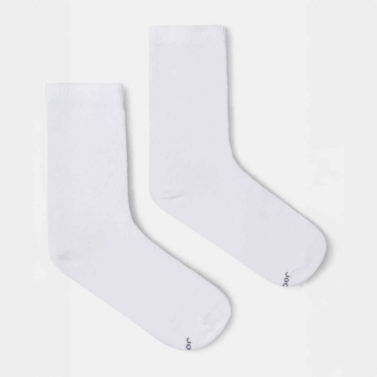 Jockey Unisex Solid Cotton, Nylon and Elastane Crew Length Socks | White | 11 - 12 years