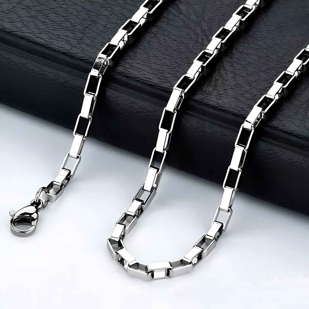 Fashion Frill Men's Interlink Chain Silver 24 Inches