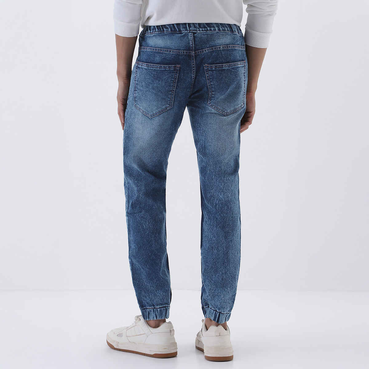 Urbano Fashion Men's Jogger Jeans Slim Fit Stretch Washed | Blue | 36