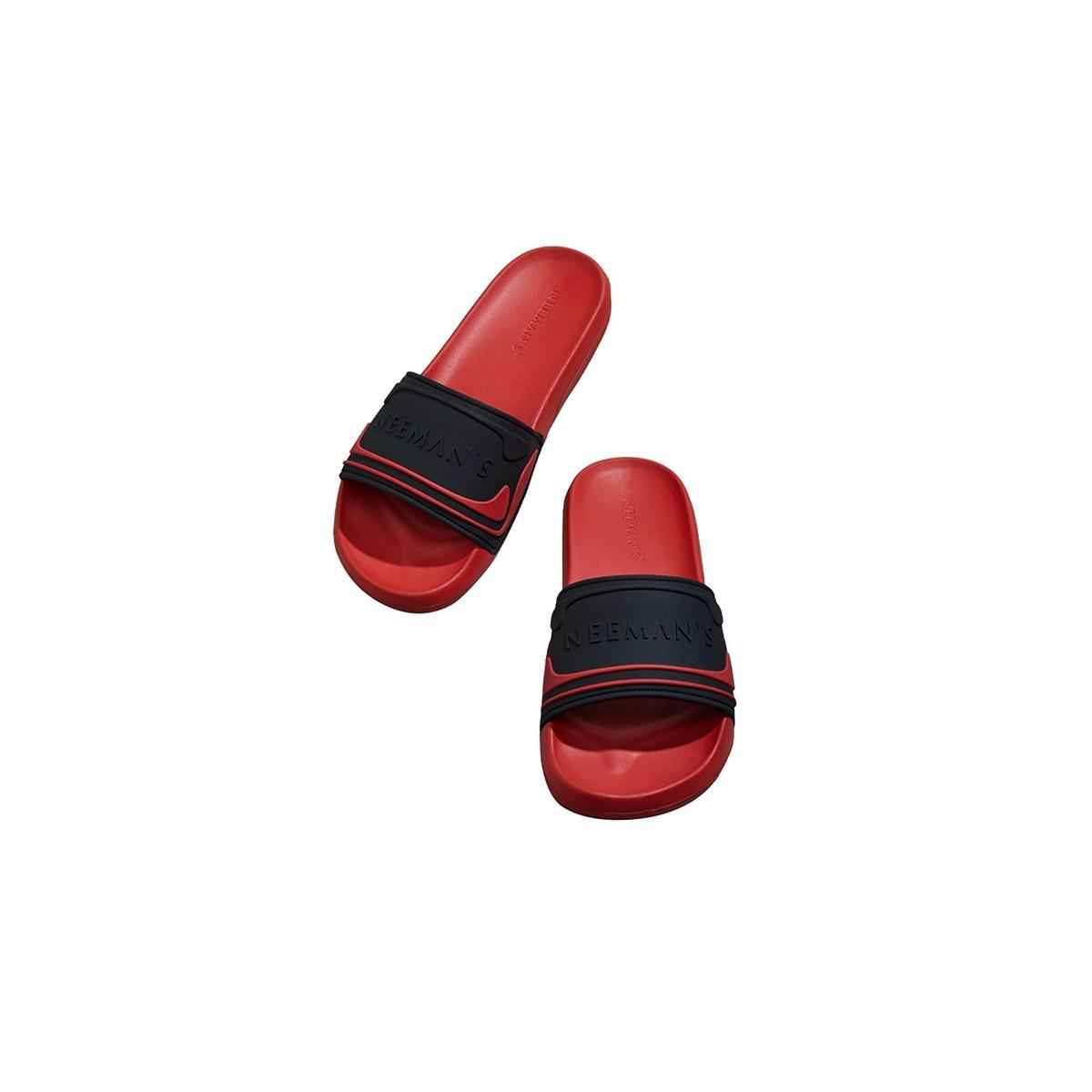 Neeman's Travel Slides | Black / Red | Size-9