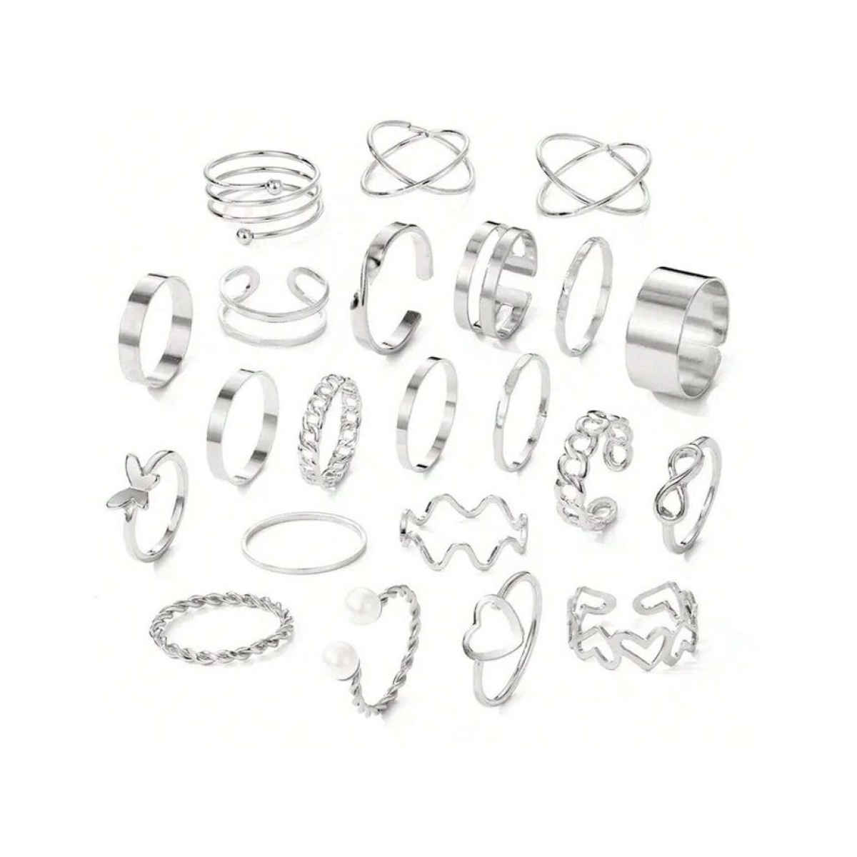 Youbella Celebrity Inspired Combo Of 44 Rings Set For Women And Girls (Multicolor) (Ybrg - 20266)